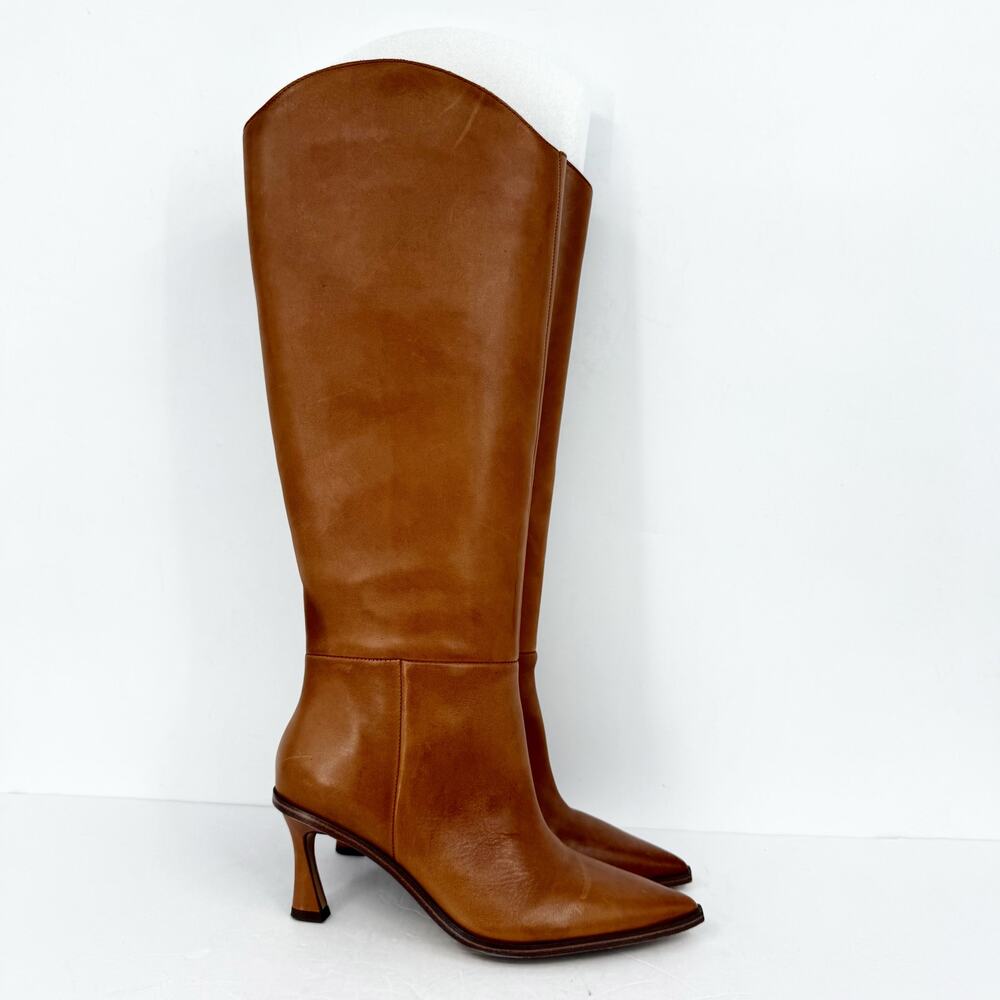 Vince Camuto Womens Emily Knee High Boots Size 6.5 M Wide Calf Brown Leather EUC